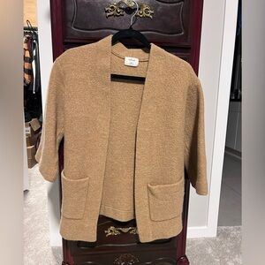 Wilfred Merino Wool Camel Open-Front Sweater Aritzia Women’s